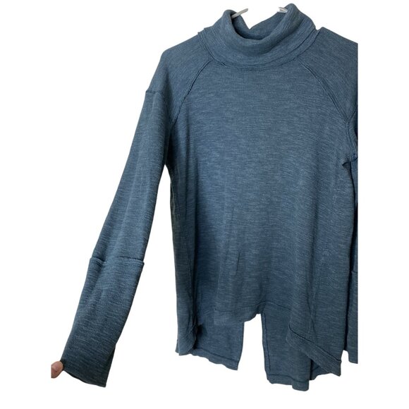 Free People “We The Free” Open-Back Turtleneck Tunic Top S Green / Blue - Picture 5 of 9